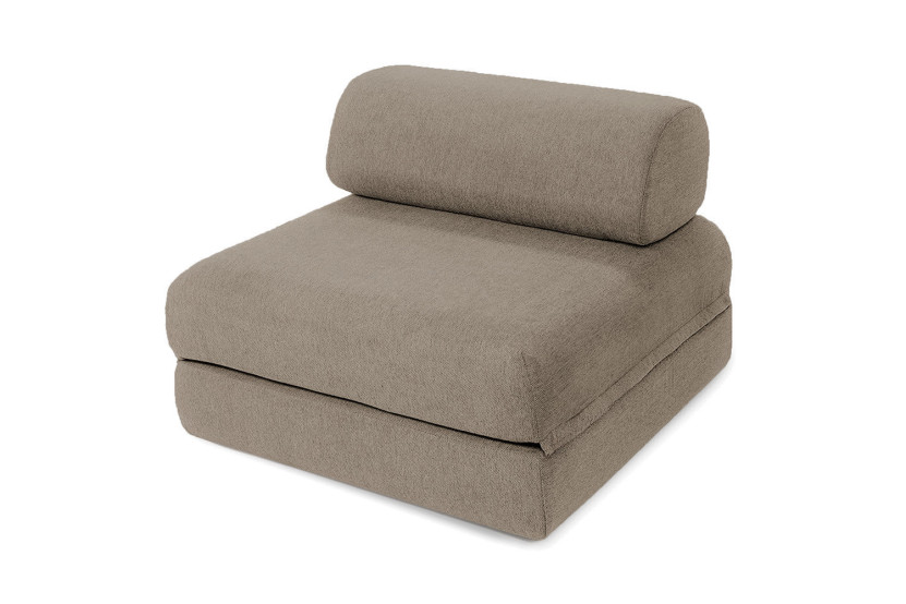 Housse Fauteuil convertible - Tissu lisse taupe