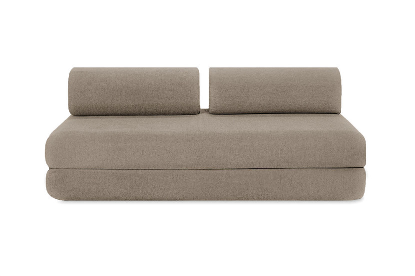 Canapé d'angle convertible 4 places - Tissu lisse - Taupe