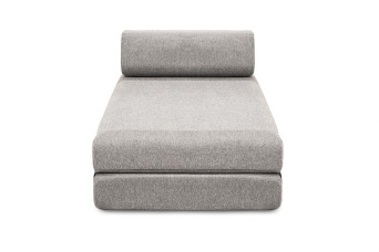 Méridienne convertible et modulable - Tissu lisse - Gris clair