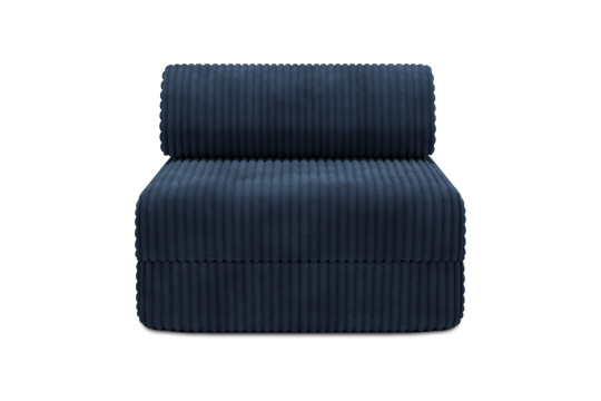 Housse Fauteuil convertible - Tissu velours côtelé XL bleu