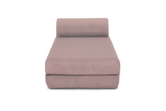 Méridienne convertible et modulable - Velours côtelé - Rose pâle