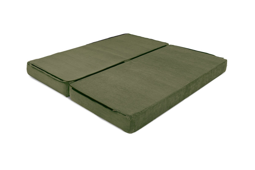 Méridienne convertible et modulable - Velours côtelé - Vert
