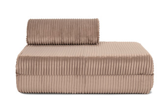 Canapé droit convertible et modulable 2 places - Velours côtelé XL - Marron
