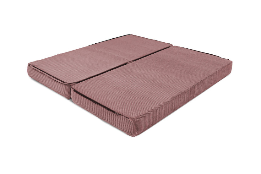 Méridienne convertible et modulable - Velours côtelé - Rose