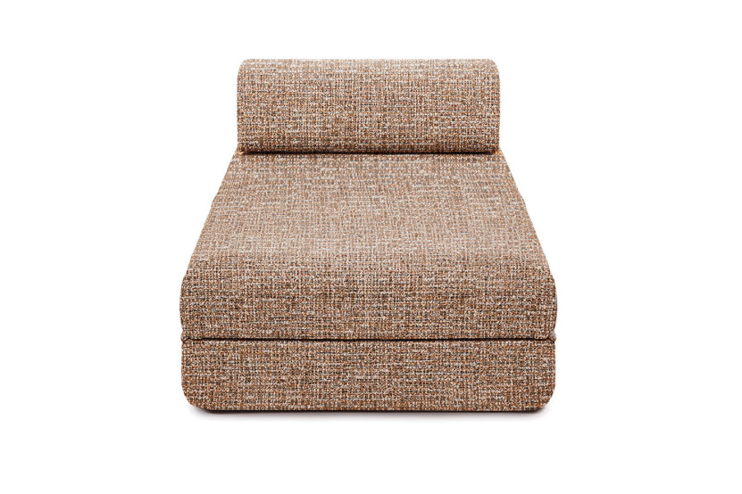 Méridienne convertible et modulable - Tissu tweed - Marron