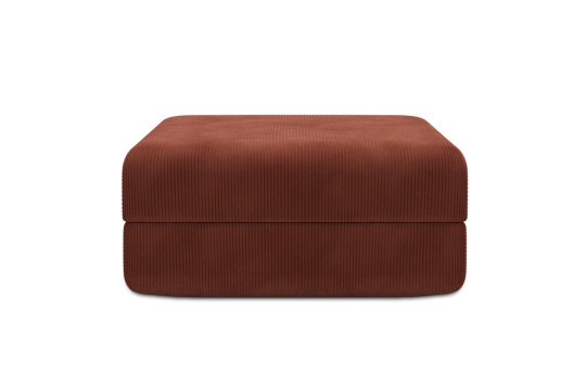 Housse Pouf convertible - Tissu velours côtelé terracotta