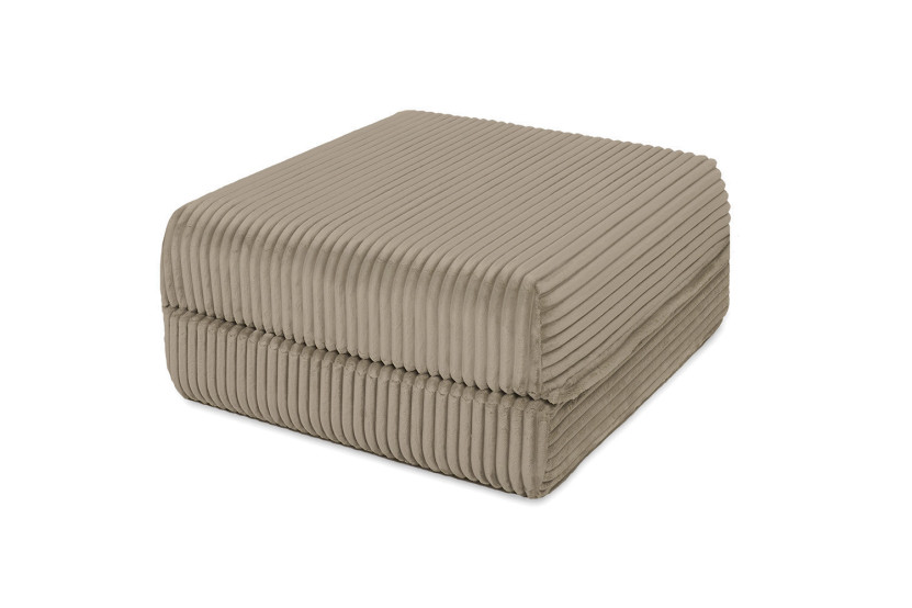 Canapé d'angle convertible 4 places - Velours côtelé XL - Taupe