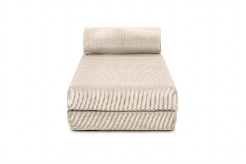 Canapé d'angle convertible 5 places - Velours côtelé - Beige