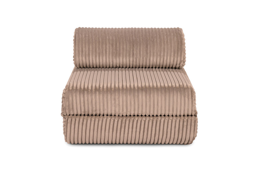 Fauteuil convertible et modulable - Velours côtelé XL - Marron