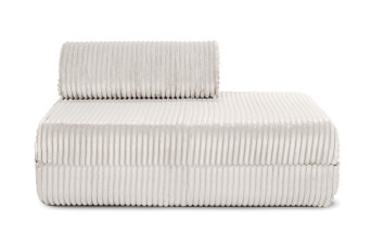 Canapé droit convertible et modulable 2 places - Velours côtelé XL - Blanc