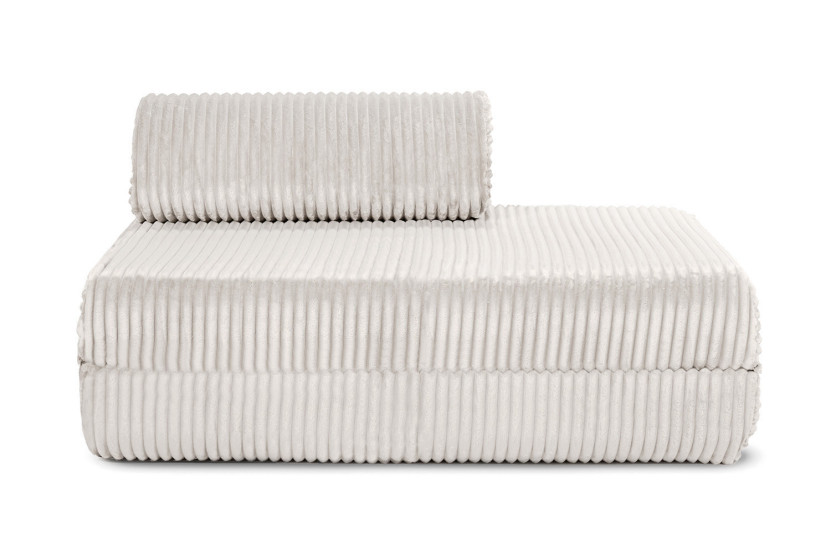 Canapé droit convertible et modulable 2 places - Velours côtelé XL - Blanc