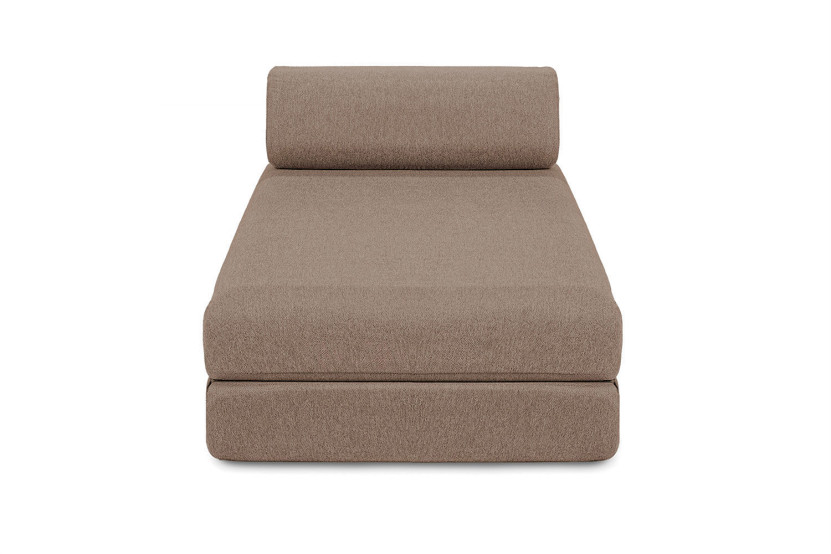 Canapé d'angle convertible 5 places - Tissu lisse - Marron