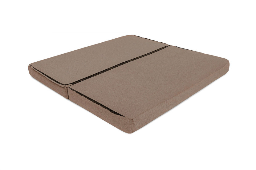 Canapé d'angle convertible 6 places - Tissu lisse - Marron