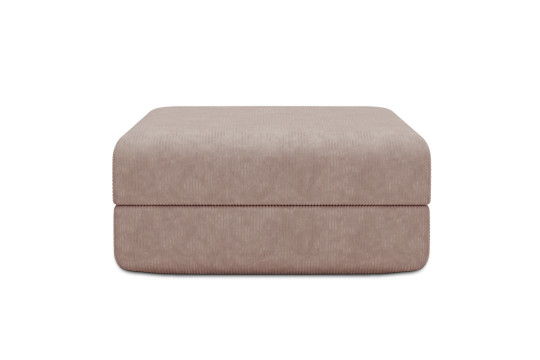 Housse Pouf convertible - Tissu velours côtelé rose pâle