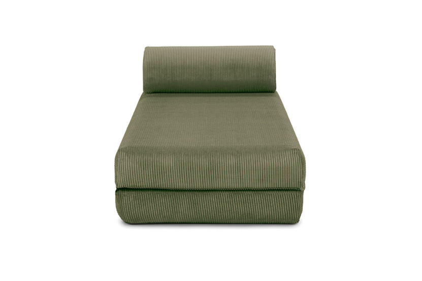 Méridienne convertible et modulable - Velours côtelé - Vert