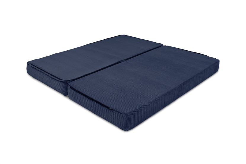 Méridienne convertible et modulable - Velours côtelé - Bleu
