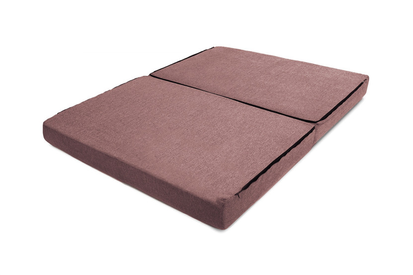 Canapé d'angle convertible 5 places - Tissu lisse - Terracotta