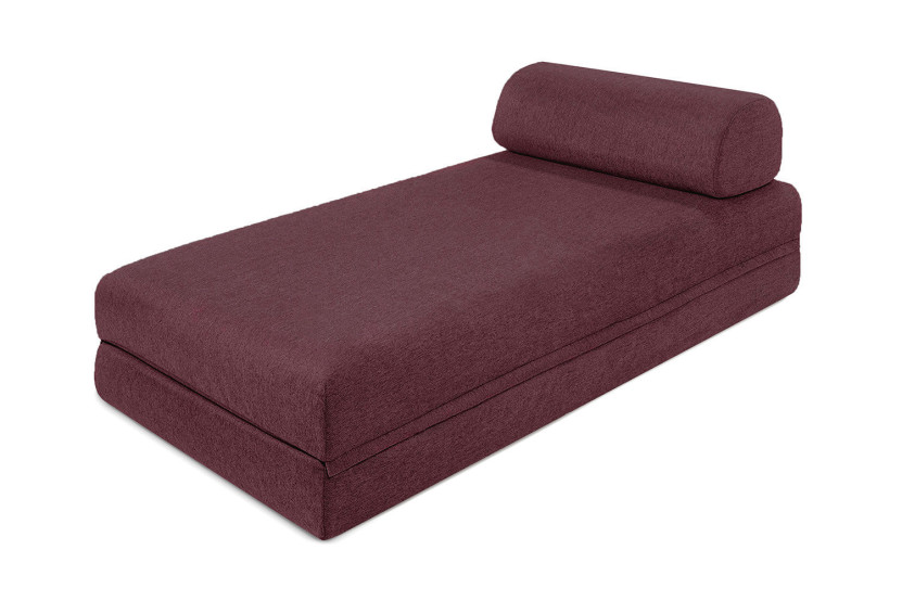 Méridienne convertible et modulable - Tissu lisse - Rouge