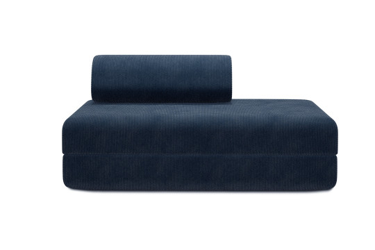 Housse Canapé droit convertible - 2 places - Tissu velours côtelé bleu