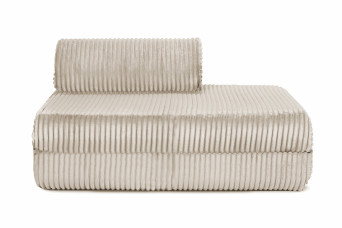 Canapé droit convertible et modulable 2 places - Velours côtelé XL - Beige