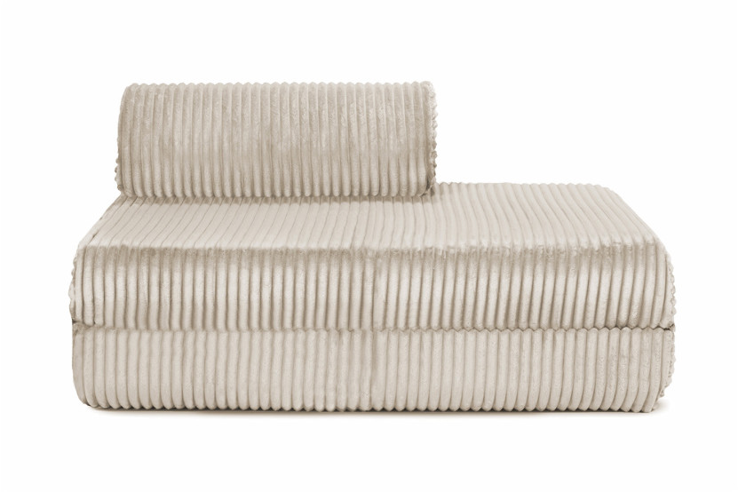 Canapé droit convertible et modulable 2 places - Velours côtelé XL - Beige