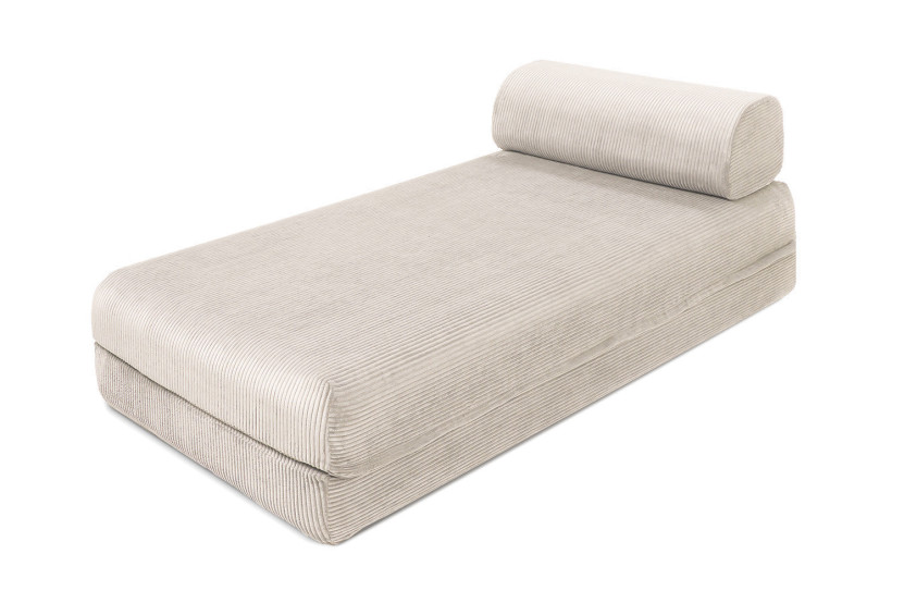 Housse Méridienne convertible - Tissu velours côtelé blanc