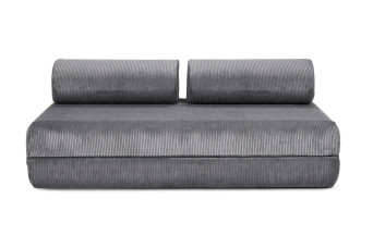 Canapé droit convertible 3 places - Velours côtelé - Gris Canapé droit convertible 3 places - Velours côtelé - Gris