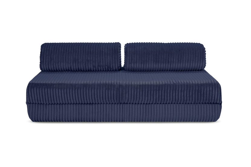 Canapé d'angle convertible 6 places - Velours côtelé XL - Bleu