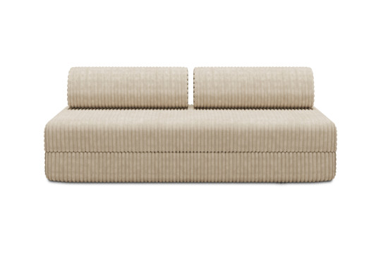 Housse Canapé droit convertible - 3 places - Tissu velours côtelé XL beige