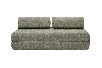 Canapé droit convertible 3 places - Tissu tweed - Vert Canapé droit convertible 3 places - Tissu tweed - Vert