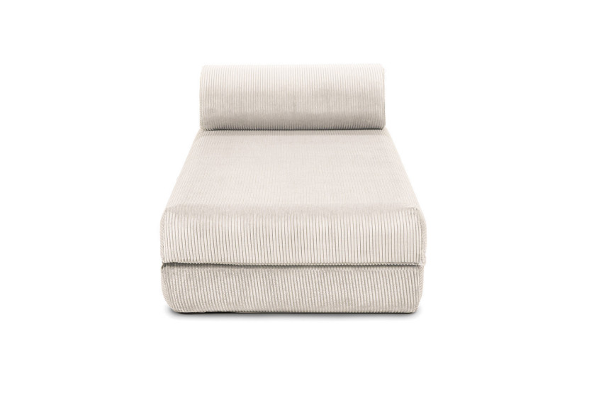 Housse Méridienne convertible - Tissu velours côtelé blanc