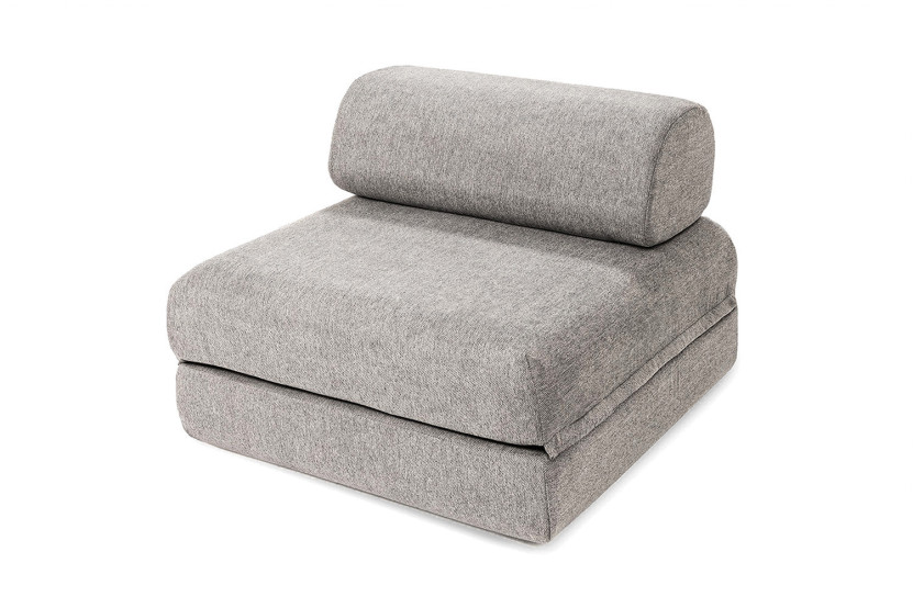 Fauteuil convertible et modulable - Tissu lisse - Gris clair
