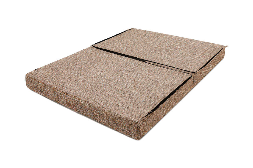 Canapé droit convertible et modulable 2 places - Tissu tweed - Marron