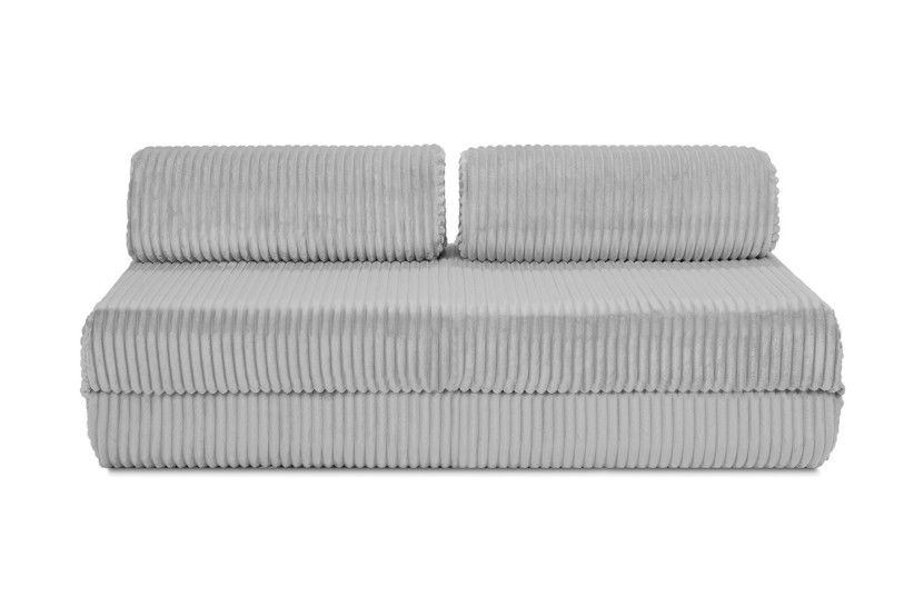 Canapé d'angle convertible 4 places - Velours côtelé XL - Gris clair