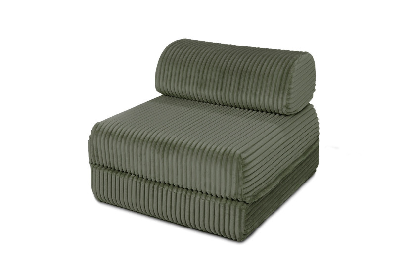 Canapé droit convertible 3 places - Velours côtelé XL - Vert