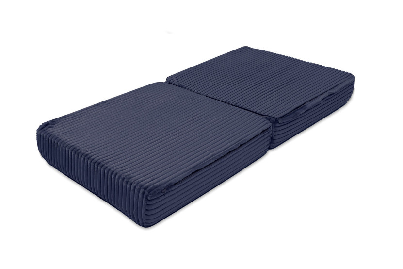 Pouf convertible et modulable - Velours côtelé XL - Bleu