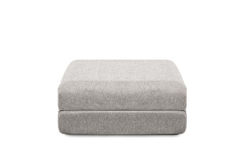 Pouf convertible et modulable - Tissu lisse - Gris clair