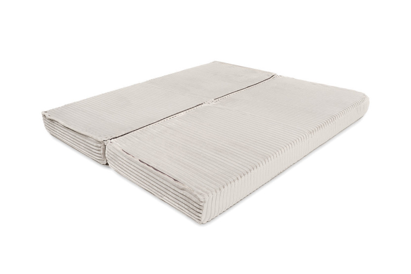 Canapé d'angle convertible 4 places - Velours côtelé XL - Blanc