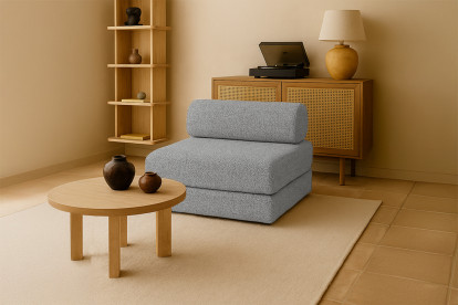 Fauteuil convertible et modulable - Tissu tweed Gris