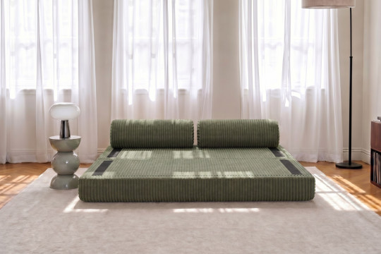 Canapé 3 places convertible et modulable - Velours côtelé XL Vert