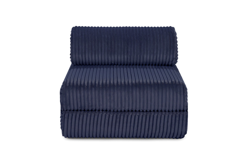 Fauteuil convertible et modulable - Velours côtelé XL - Bleu