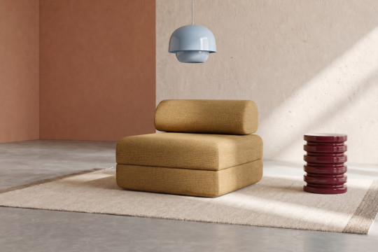 Fauteuil convertible et modulable - Tissu tweed Jaune