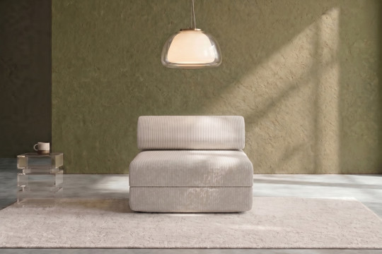 Fauteuil convertible et modulable - Velours côtelé Blanc