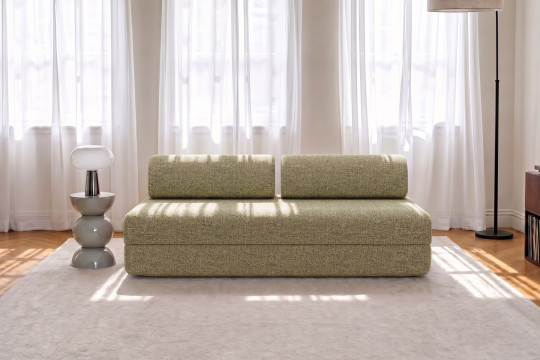 Canapé 3 places convertible et modulable - Tissu tweed Vert
