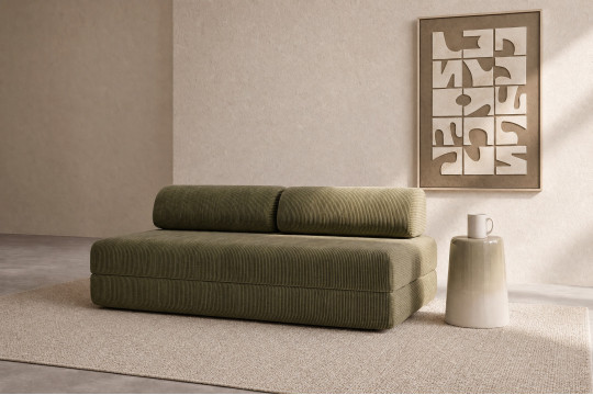 Canapé 3 places convertible et modulable - Velours côtelé Vert