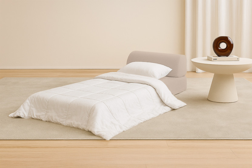Fauteuil convertible et modulable - Tissu lisse - Beige