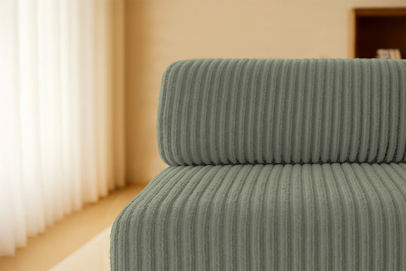 Canapé 4 places - 2 modules convertibles : Canapé 3 places + Fauteuil - Velours côtelé XL Vert