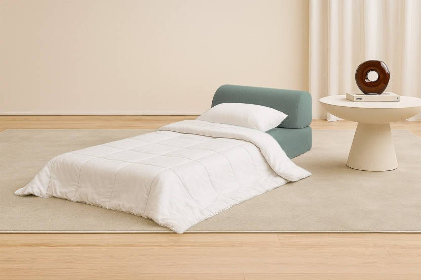 Fauteuil convertible et modulable - Tissu lisse - Vert