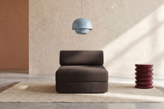 Fauteuil convertible et modulable - Velours côtelé Marron