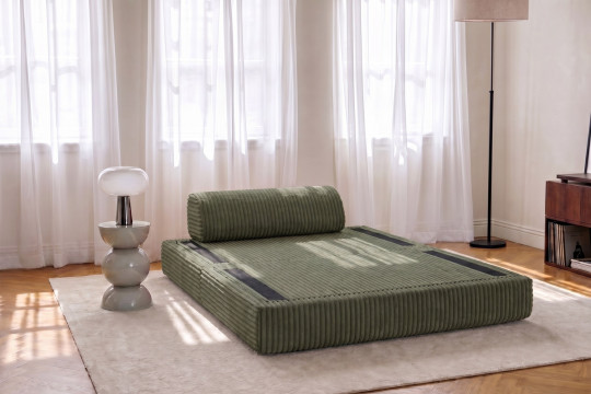 Canapé 2 places convertible et modulable - Velours côtelé XL Vert